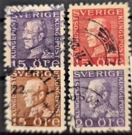 SWEDEN 1922/36 - Canceled - Sc# 190, 191, 192, 193 - Gebraucht