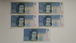 Estland Estonia 100 Krooni 1992 Banknote Different Series AL & AM & AN & AP & AQ - Estonia