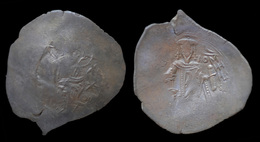Byzantine Isaac II Angelus Billon Aspron Trachy - Byzantinische Münzen