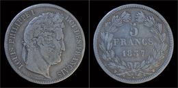 France Louis Philippe I 5 Francs 1837W - 5 Francs
