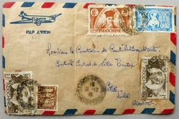 Lettre D'Indochine Ver Lille (par Avion) - Briefe U. Dokumente