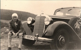 ! Seltene Fotokarte, Automobil Mercedes, PKW, 1938, Weidelsburg, Landkreis Kassel, Hessen - Voitures De Tourisme