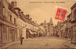 78-HOUDAN- PLACE DE LA HALLE , RUE DE L'ENCLOS - Houdan