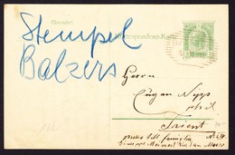 1908 5 H. GZ Karte Mit Stempel Balzers Nach Trient Gelaufen. - ...-1912 Vorphilatelie