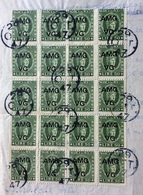 TRIESTE AMG VG - BLOCCO DI  20 MARCA DA BOLLO L. 50 SU FATTURA S.A.INNOCENTE MANGILI-ADRIATICA SAIMA TRIESTE- 29/10/1947 - Revenue Stamps