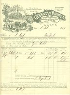 CLEVE Kleve 1909 Rechnung Besonders Deko " Gebr. Reintjes Dampfkäserei " - Alimentos