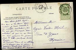 CP Une Viste à La Ferme : Obl. MOUSCRON 22/10/1906 Pour Menin - Correo Rural