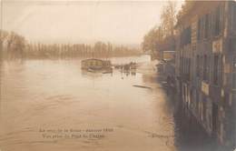 78-CHATOU-CARTE-PHOTO-INONDATION DE 1910, PRISE DU PONT DE CHATOU - Chatou