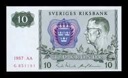 Suecia Sweden 10 Kronor 1987 Pick 52e SC UNC - Suède