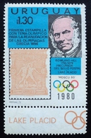 1979 URUGUAY MNH  Rowland Hill - Stamp On Stamp - Lake Placid Olympic Games Jeux Olympiques Yvert 1024 - Uruguay