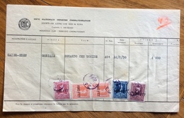 TRIESTE  - AMG FTT - MARCHE DA BOLLO SU DOCUMENTO : FATTURA  ENTE NAZIONALE INDUSTRIE CINEMATOGRAFICHE 24/1/50 - Revenue Stamps