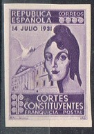Sello FRANQUICIA Cortes Constituyentes 1931, Repoubluca, Sin Dentar,  Num  10 * - Franquicia Postal