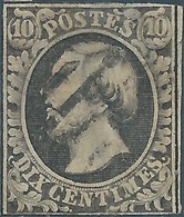 Lussemburgo-Luxembourg,1852 Wilhelm III-10C Black Imperforated , Used - 1852 Guglielmo III