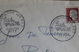 1964  -   HERAULT -   SETE          CAR  -  EXPOSITION  DES  P.T.T.   SUR  ENVELOPPE  COMPLETE - Commemorative Postmarks