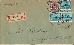 Doc. De OOLEN  Du 05/07/47  En Rec.   Avec 3 X N° 725 Ostende-Dover - Landpost (Ruralpost)