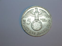 ALEMANIA- 5 MARCOS PLATA 1937 D (970) - 5 Reichsmark