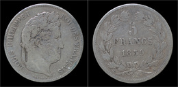 France Louis Philippe I 5 Francs 1839A - 5 Francs