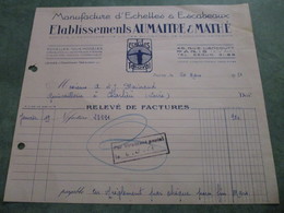 Manufacture D'Echelles & Escabeaux - Etablissements AUMAITRE & MATHE - 45, Rue Liancourt (facture) - Arrondissement: 14