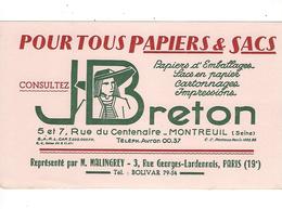 BUVARD  JJ BRETON   PAPIERS ET SACS   *****       A SAISIR   ****** - Papeterie