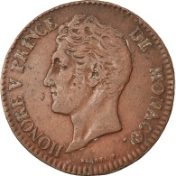 Monnaie, Monaco, Honore V, 5 Centimes, Cinq, 1837, Monaco, TB+, Cuivre - Charles III.