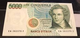 5000 Lire Vincenzo Bellini A 1985  Sup/q.fds LOTTO 1116 - 5.000 Lire