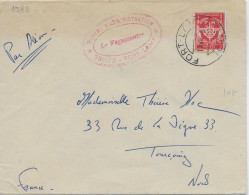 1955 - TCHAD - ENVELOPPE FM  AVION De FORT-LAMY => TOURCOING - Militärstempel Ab 1900 (ausser Kriegszeiten)