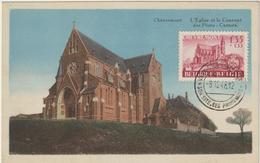 Carte Maximum BELGIQUE  N°Yvert 778 (Eglise De Chèvremont) Obl Sp Vaux Sous Chèvremont  8.12.48 (Type 2) - 1934-1951