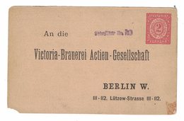 Entier De La Poste Locale Allemande De Berlin : Victoria Brauerei, Commande De Bière - Cervezas