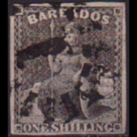 BARBADOS 1859 - Scott# 9 Britannia 1s Used - Barbados (1966-...)