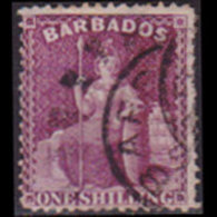 BARBADOS 1876 - Scott# 56 Britannia 1s Used - Barbados (1966-...)