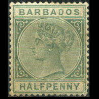 BARBADOS 1882 - Scott# 60 Queen 1/2p LH - Barbados (1966-...)