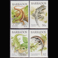 BARBADOS 1988 - Scott# 723-6 Lizards Set Of 4 MNH - Barbados (1966-...)