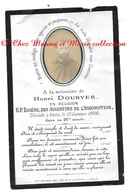 RELIGIEUX EUGENE HENRI DOURVER NE A MORLAIX 1838 DCD A PARIS 17 JANVIER 1884 - AUGUSTINS DE L ASSOMPTION AVIS DE DECES - Identifizierten Personen