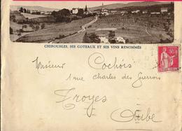 Enveloppe CHIROUBLES (69) Ses Coteaux Et Ses Vins Renommés, 1933 : Plaforêt éleveur De Pigeons De Race - Chiroubles