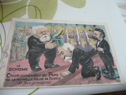 CPA Politique Satirique Illustrée Par Bille 1906 Le Schisme Couronnement Du Pape Souple Sur Un Côté - Satiriques