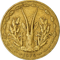 Monnaie, West African States, 5 Francs, 1975, TTB, Aluminum-Nickel-Bronze, KM:2a - Ivory Coast