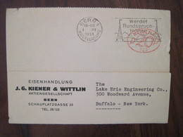 SUISSE 1938 USA  Lettre Enveloppe Cover Schweiz Helvetia P20p - Marcofilie