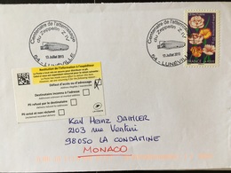 Luneville Centenaire Atterrissage Zeppelin Z IV Retour à L’envoyeur Via Monaco - Commemorative Postmarks