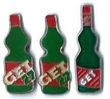 ALCOOL - A29 - GET 27 - 3 Pin's Différents - Verso : 2  L' ABUS... / 1 SM - Beverages