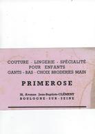Buvard  Primerose  Couture-lingerie   92 Boulogne Sur Seine 30 Avenue Jean Baptiste Clement - Textile & Vestimentaire