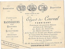 CHARENTON LE PONT (94) Carte De Visite Edgard De COURVAL De Mannequins Pour Peintres Et Sculpteurs RARE - Charenton Le Pont