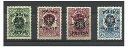 POLAND 1918 Lublin 17-19 , 4 Stamps MH 2 Overprint Inverted Forgeries - Neufs