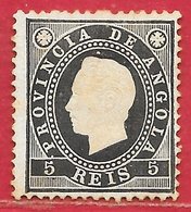 Angola N°15A 5r Noir (dentelé 12,5) 1881-85 (*) - Angola