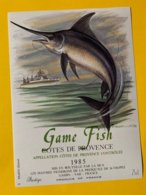 14263  - Game Fish  Côtes De Provence 1985 - Fische