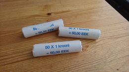 ESTLAND Estonia 2008 = 1 Kroon Coin  - Unopened Roll Of 50 Coins UNC NB! 1 Roll! - Estland