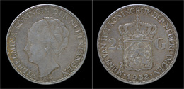 Netherlands Wilhelmina I 2 1/2 Gulden(rijksdaalder)1932 - 2 1/2 Gulden