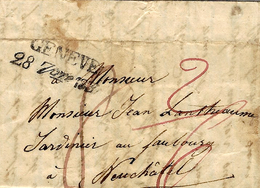 1837 Lettre De GENEVE   / 28 7tre - Prefilatelia