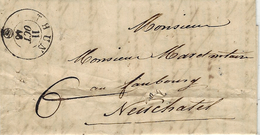 1846- Lettre De THUN  Pour Neuchâtel Taxe 6 - ... - 1855 Préphilatélie