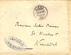 1896- Enveloppe En Franchise De BIERE  " Commissariat / Federal Des Guerres " - Lettres & Documents