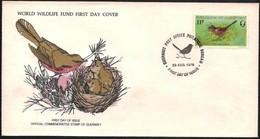 Guernsey - FDC - Annullo Magnanina, Cancellation Dartford Warbler, Annullation Fauvette Pitchou - Mechanical Postmarks (Advertisement)